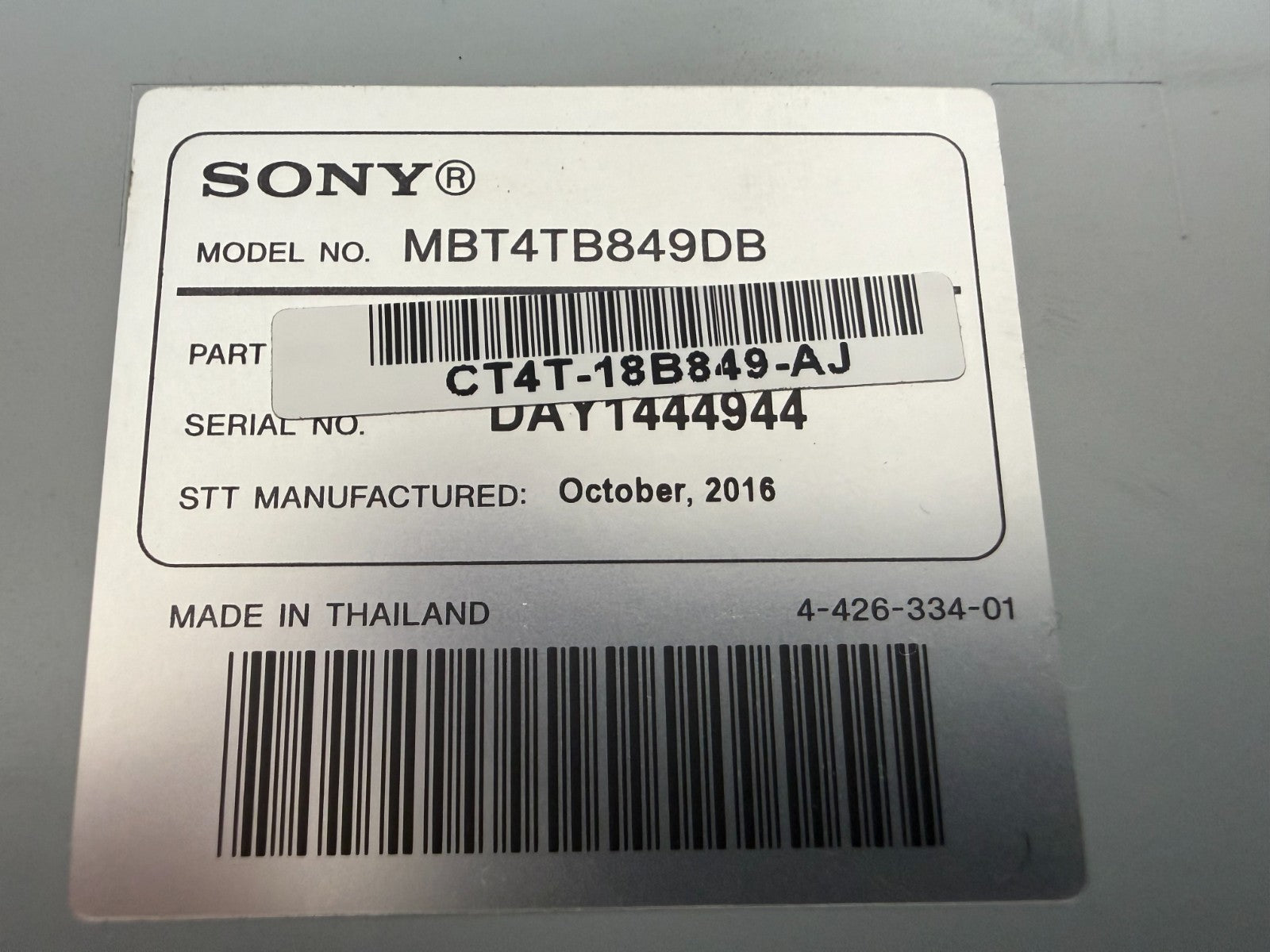 FORD Escape 2016 SONY Amplifier Ct4t18b849aj Focus Flex Edge