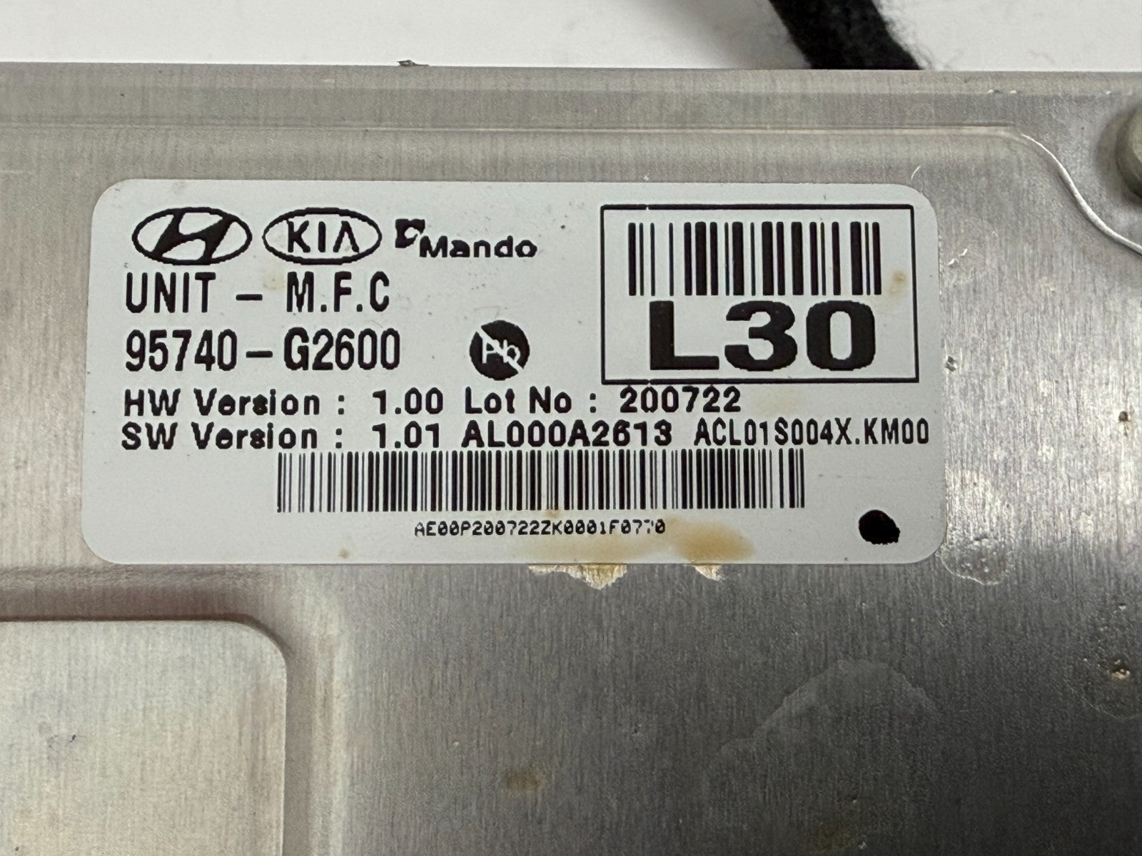 HYUNDAI Ioniq 2020 Front Lane Assist Camera Module 95740-g2600 With Plug