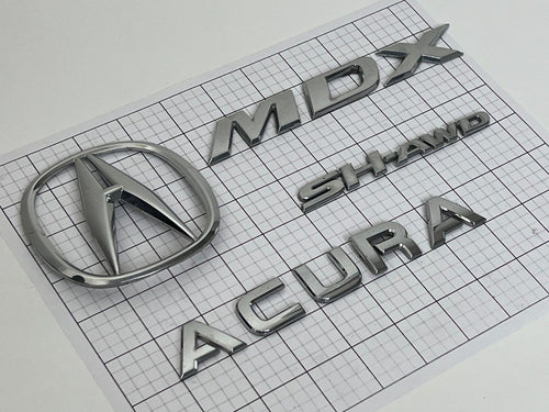 ACURA MDX Sh-awd 2007 2008 2009 - 2012 Rear Trunk Emblem Badge Logo Full Set