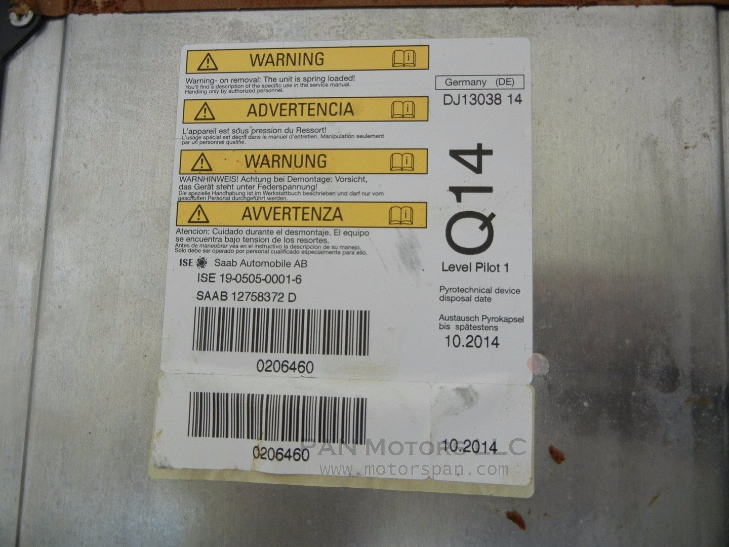 SAAB 9-3 2005 2.0t Convertible ARC Right Left Emergency Rollover Safety Bar