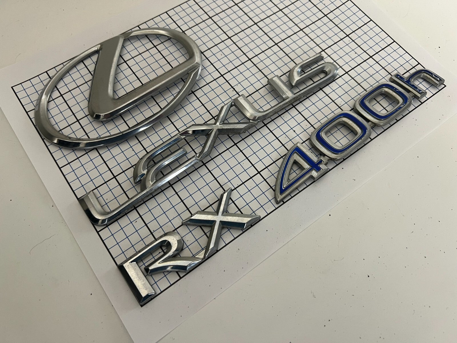 LEXUS Rx400h Blue 2006 - 2008 Rear Trunk Oval Emblem Logo Full Set