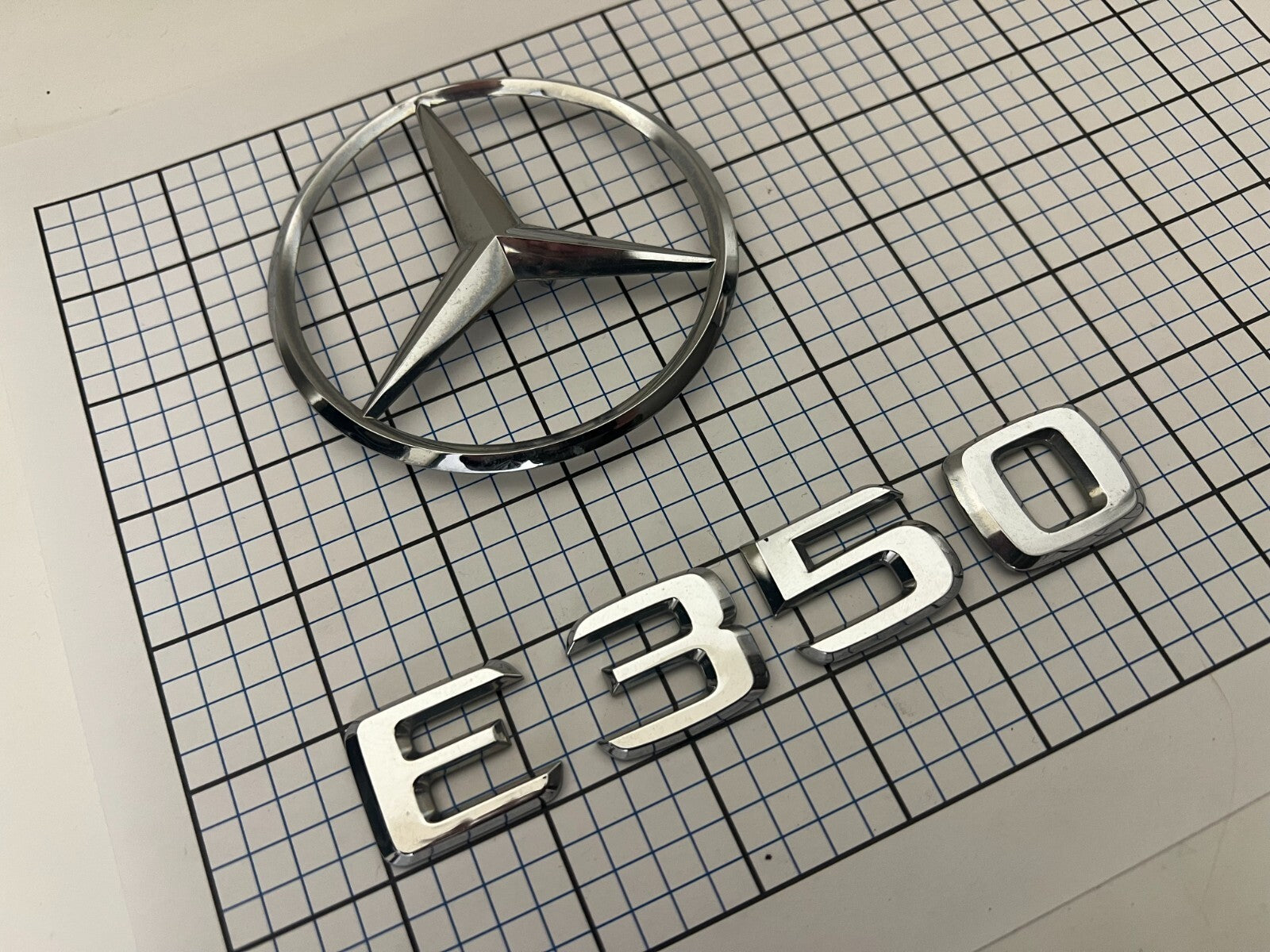 MERCEDES Benz W212 E350 Trunk Star Emblem Badge Logo Set
