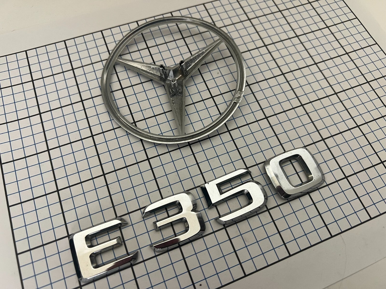 MERCEDES Benz W212 E350 Trunk Star Emblem Badge Logo Set
