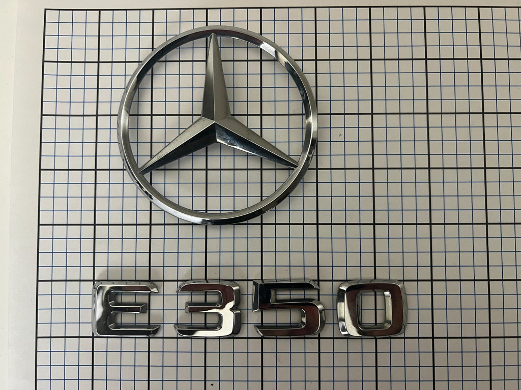 MERCEDES Benz W212 E350 Trunk Star Emblem Badge Logo Set