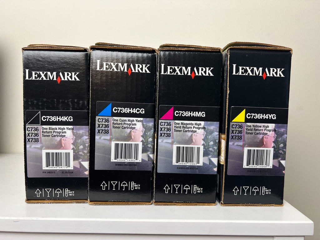 LEXMARK C736h4kg C736h4cg C736h4mg C736h4yg C736 X736 X738 Full Set CMYK Sealed