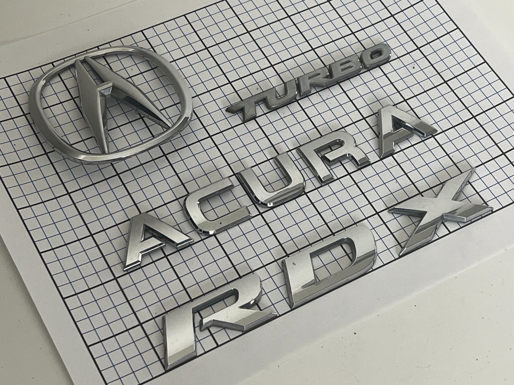 ACURA RDX Turbo 2007 2008 2009 2010 2012 Rear Trunk Emblem Badge Logo Set