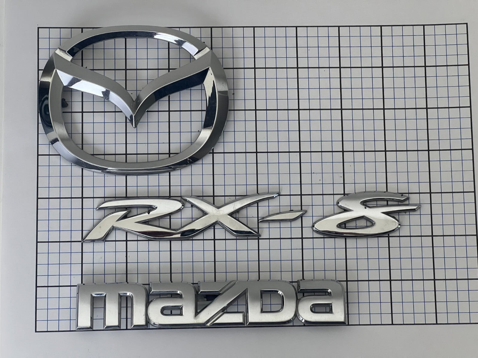 MAZDA Rx-8 Rx8 2004 - 2010 Rear Trunk Emblem Badge Logo Set