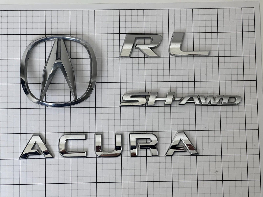 ACURA RL Sh-awd 2005 2006 2007 2008 Rear Trunk Emblem Badge Logo Full Set