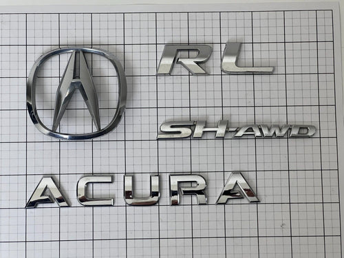 ACURA RL Sh-awd 2005 2006 2007 2008 Rear Trunk Emblem Badge Logo Full Set