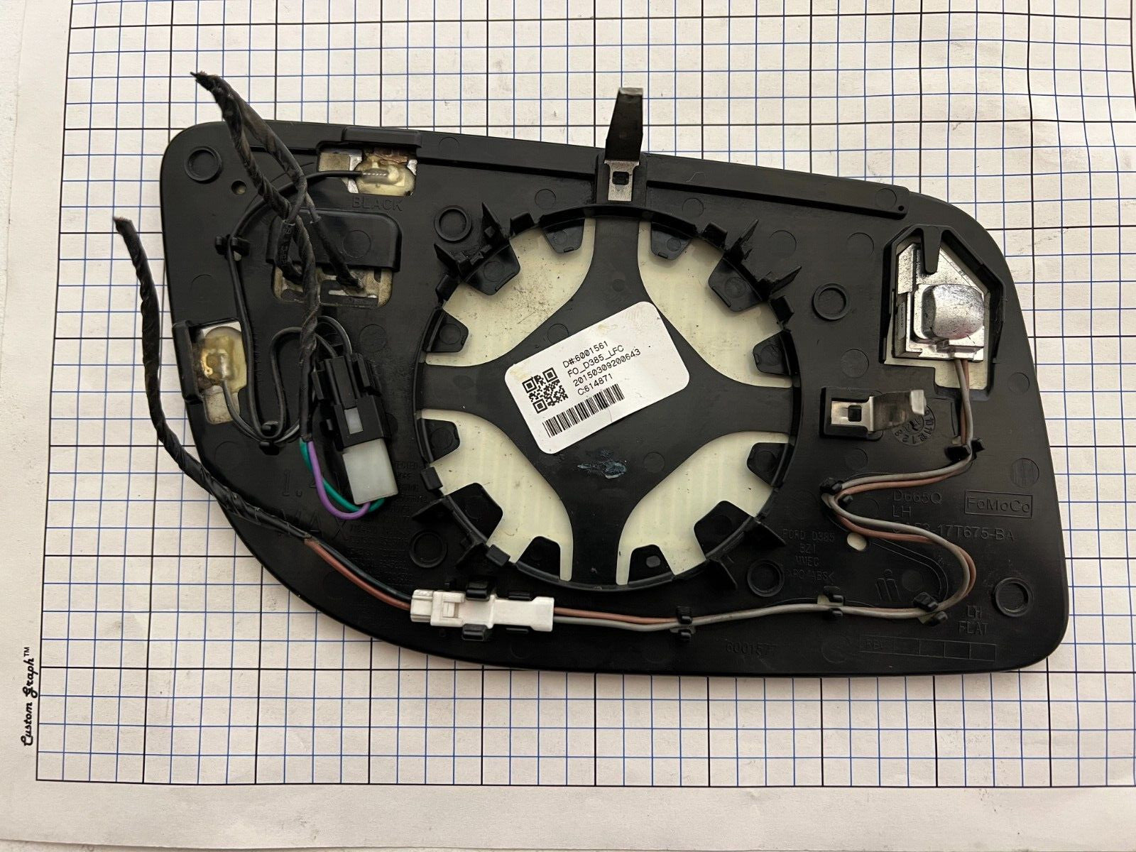 LINCOLN MKS 2009 Heated Left Door Side Blind Spot Lamp Auto Dim Mirror Glass LH