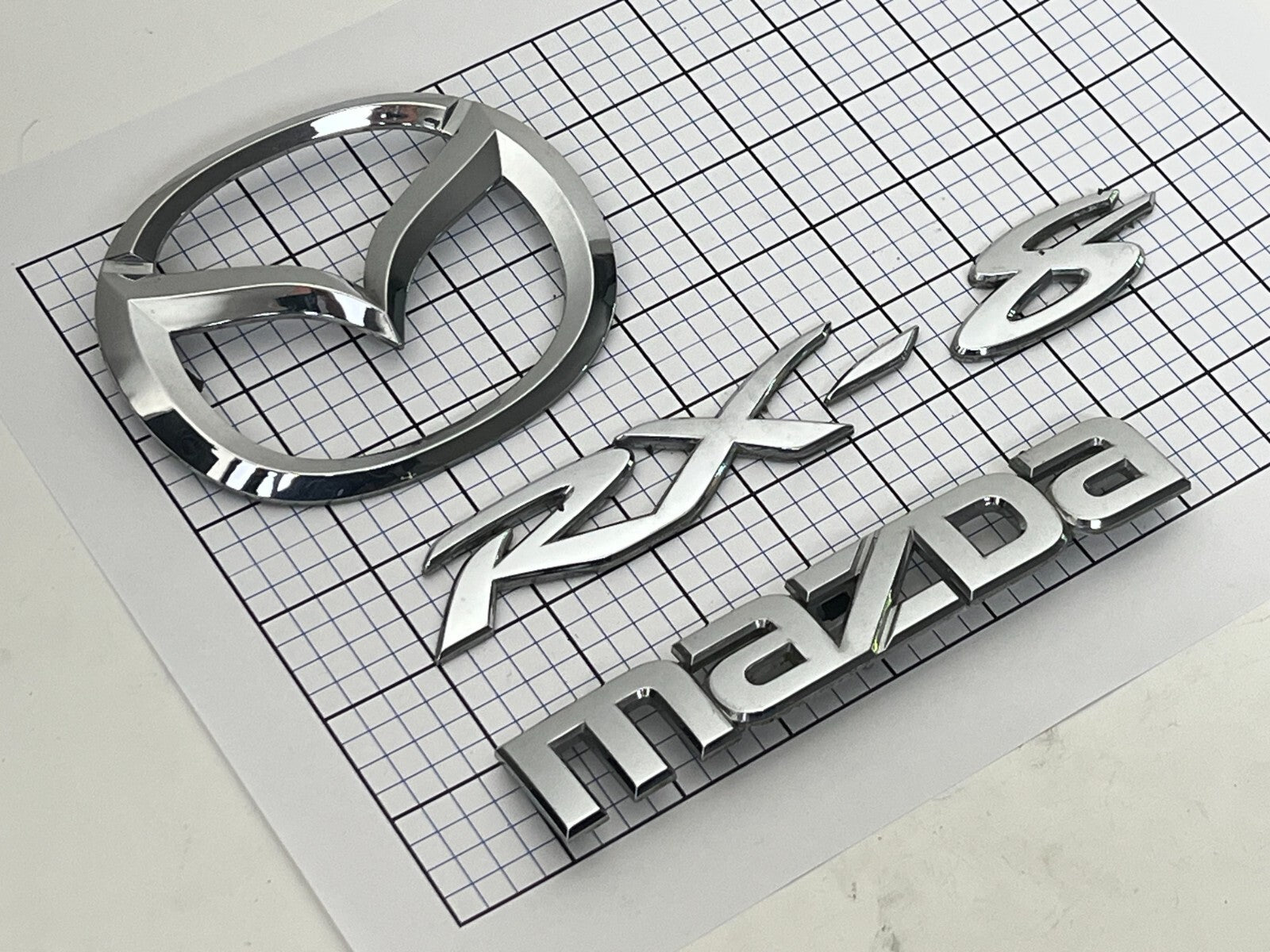 MAZDA Rx-8 Rx8 2004 - 2010 Rear Trunk Emblem Badge Logo Set