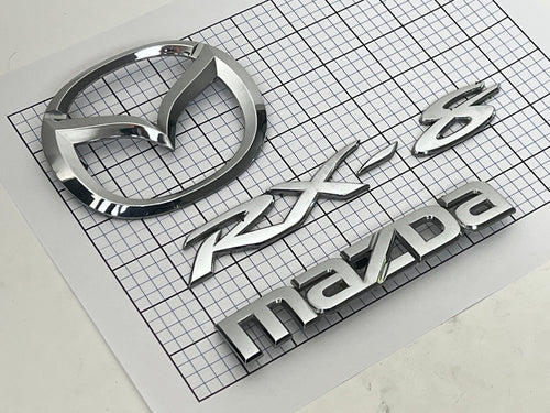 MAZDA Rx-8 Rx8 2004 - 2010 Rear Trunk Emblem Badge Logo Set
