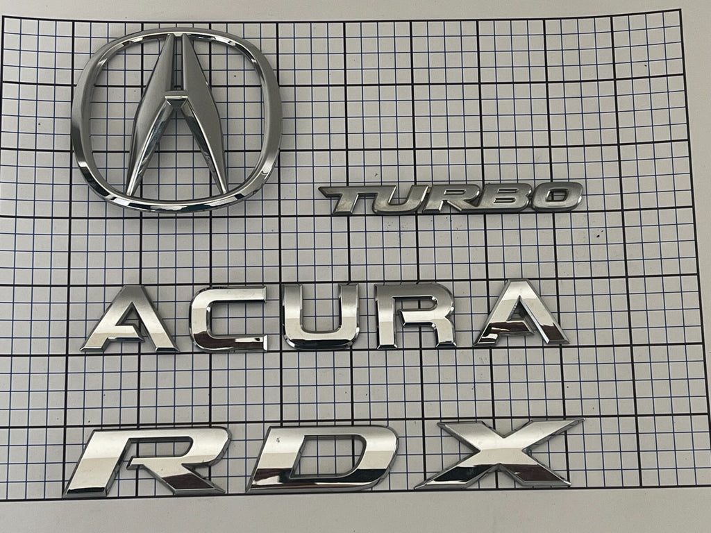 ACURA RDX Turbo 2007 2008 2009 2010 2012 Rear Trunk Emblem Badge Logo Set