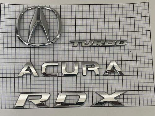ACURA RDX Turbo 2007 2008 2009 2010 2012 Rear Trunk Emblem Badge Logo Set