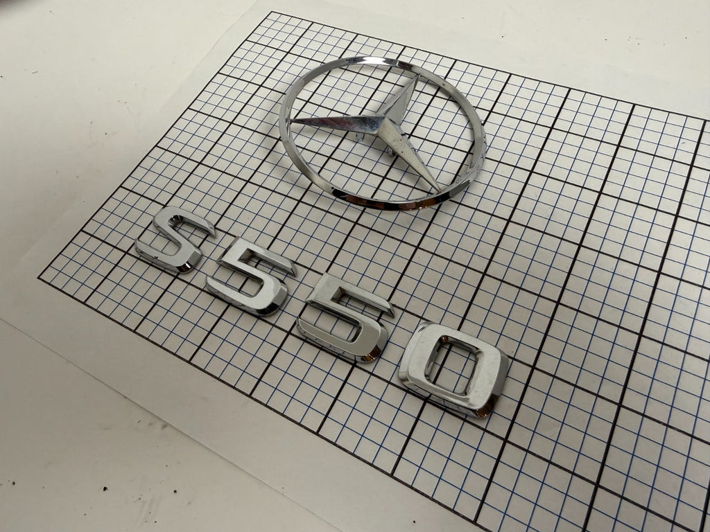MERCEDES S-class S550 W221 2007 - 2013 Rear Trunk Star Emblem Logo Set