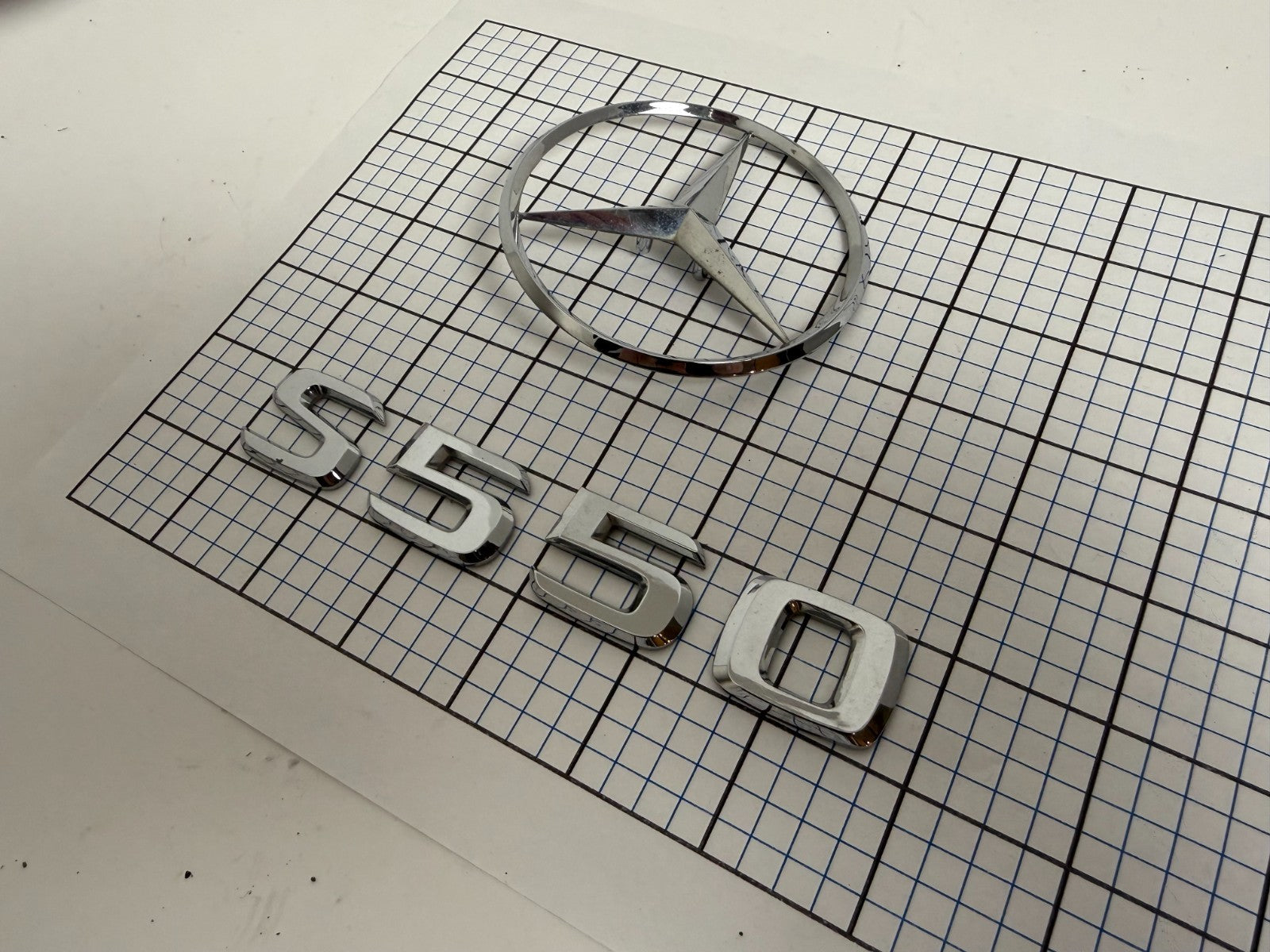 MERCEDES S-class S550 W221 2007 - 2013 Rear Trunk Star Emblem Logo Set