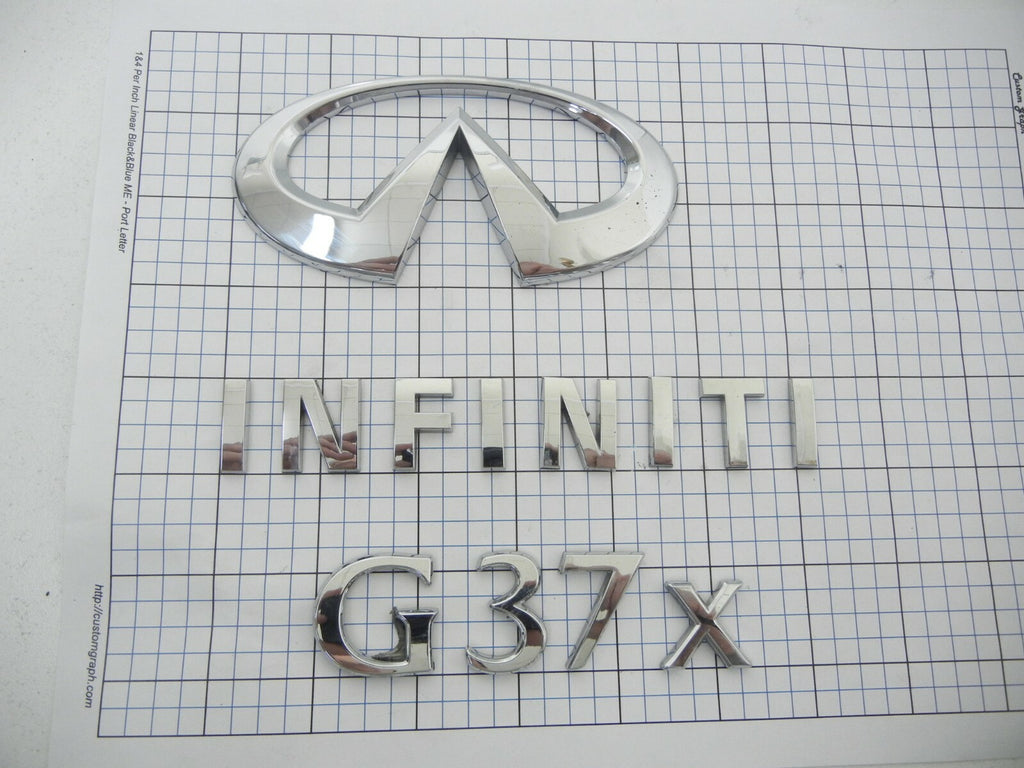 INFINITI G37x Sedan 08 - 12 Trunk Emblem Badge Logo Full Set