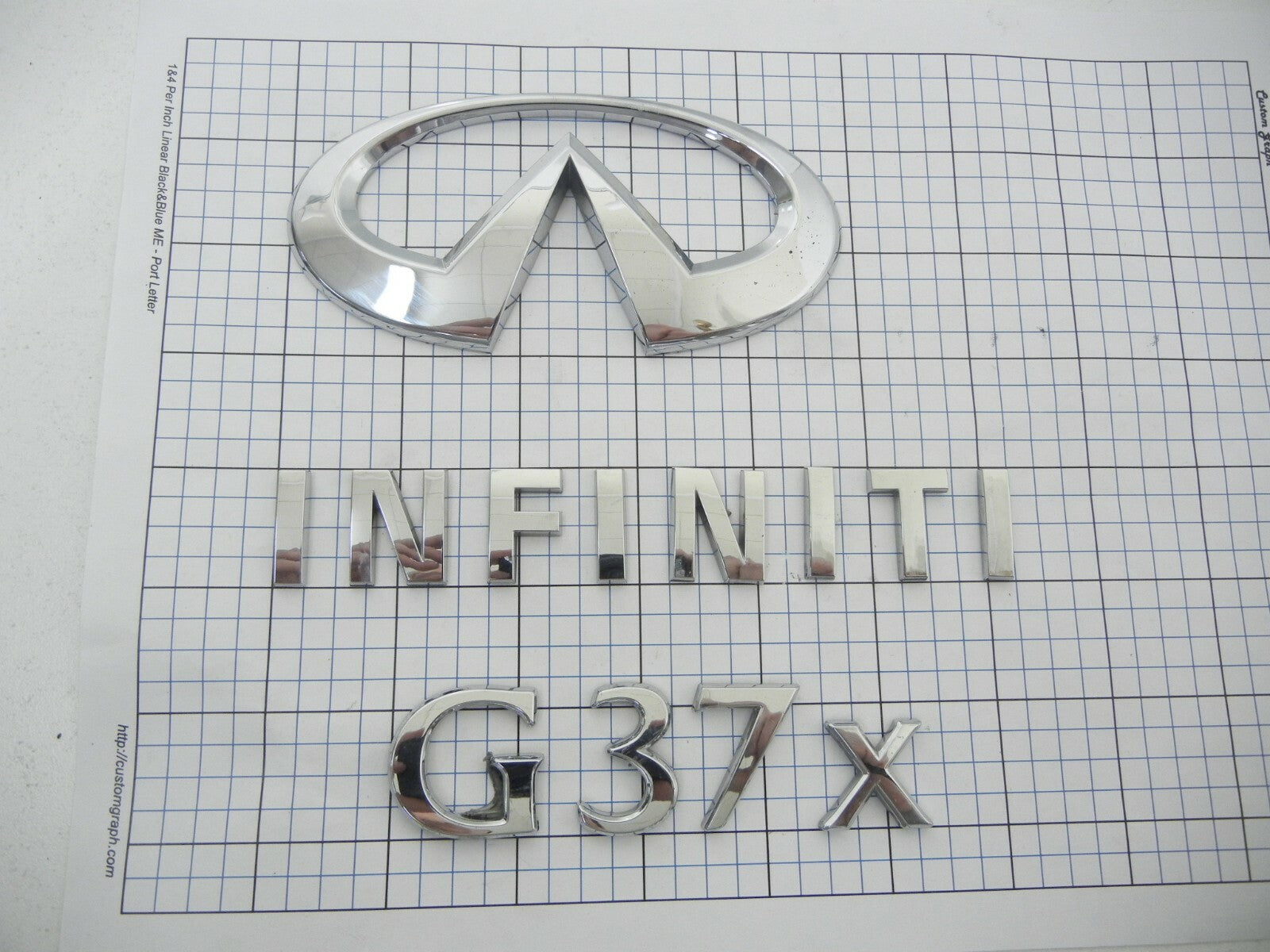 INFINITI G37x Sedan 08 - 12 Trunk Emblem Badge Logo Full Set