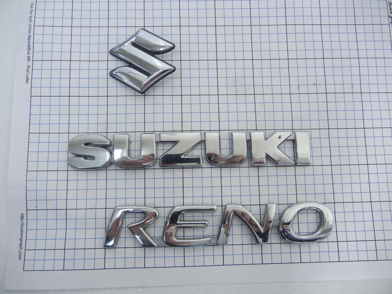 SUZUKI RENO Rear Trunk Emblem Badge Logo Full Set