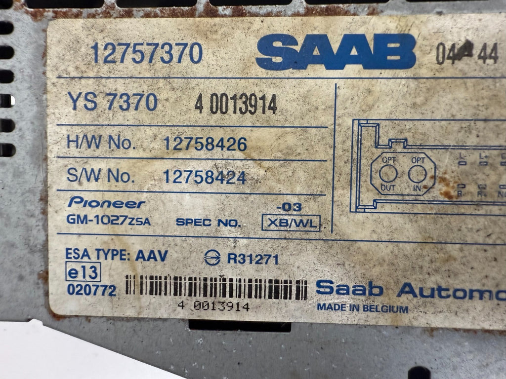 SAAB 9-3 Amplifier 12757370 AMP Audio Pioneer Ys7370 2003 - 2006