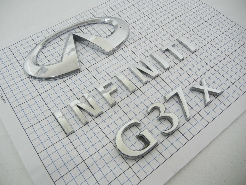 INFINITI G37x Sedan 08 - 12 Trunk Emblem Badge Logo Full Set