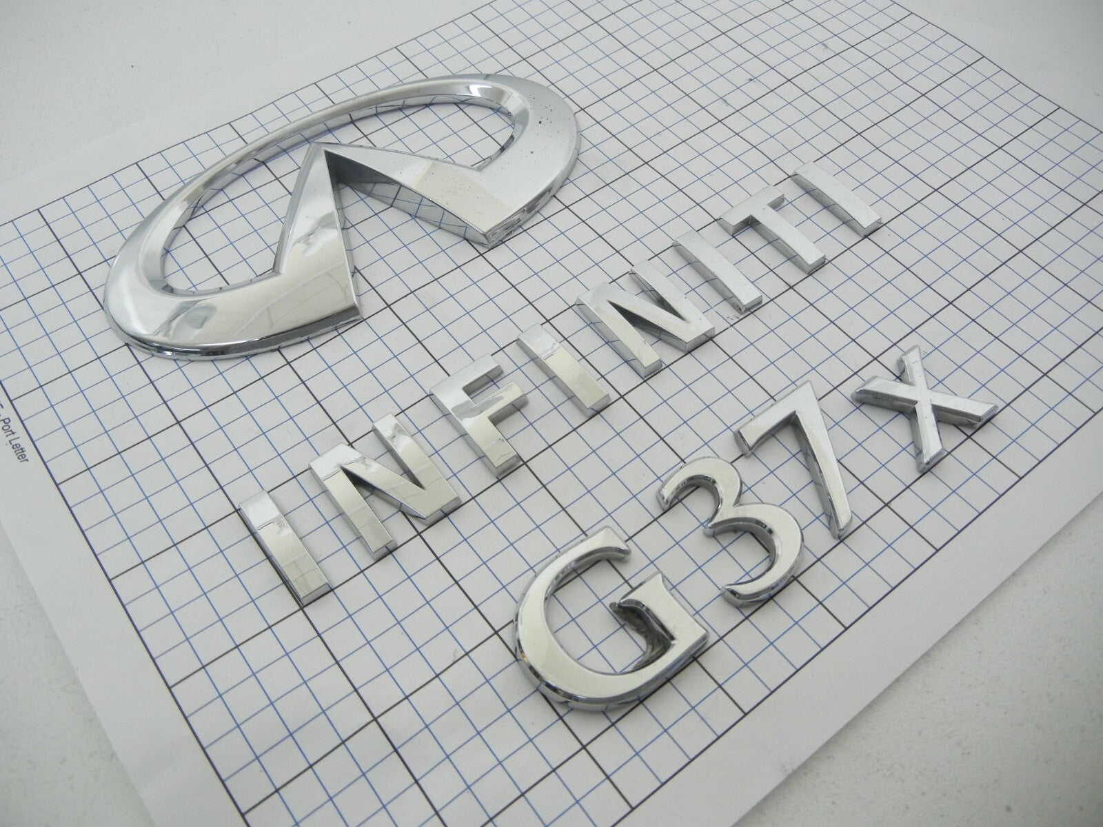 INFINITI G37x Sedan 08 - 12 Trunk Emblem Badge Logo Full Set