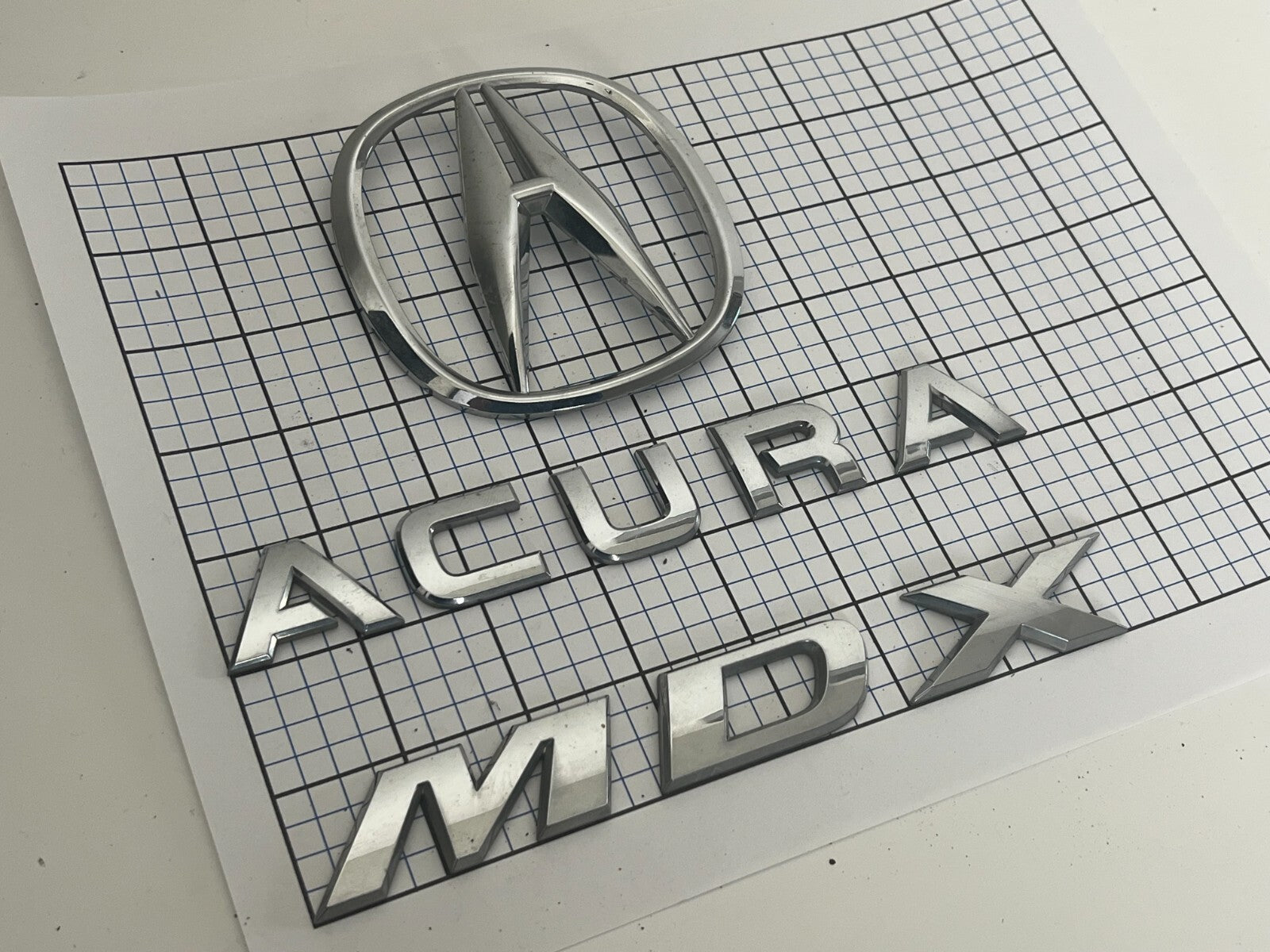 ACURA MDX 2007 2008 2009 2010 2012 Rear Trunk Emblem Badge Logo Full Set