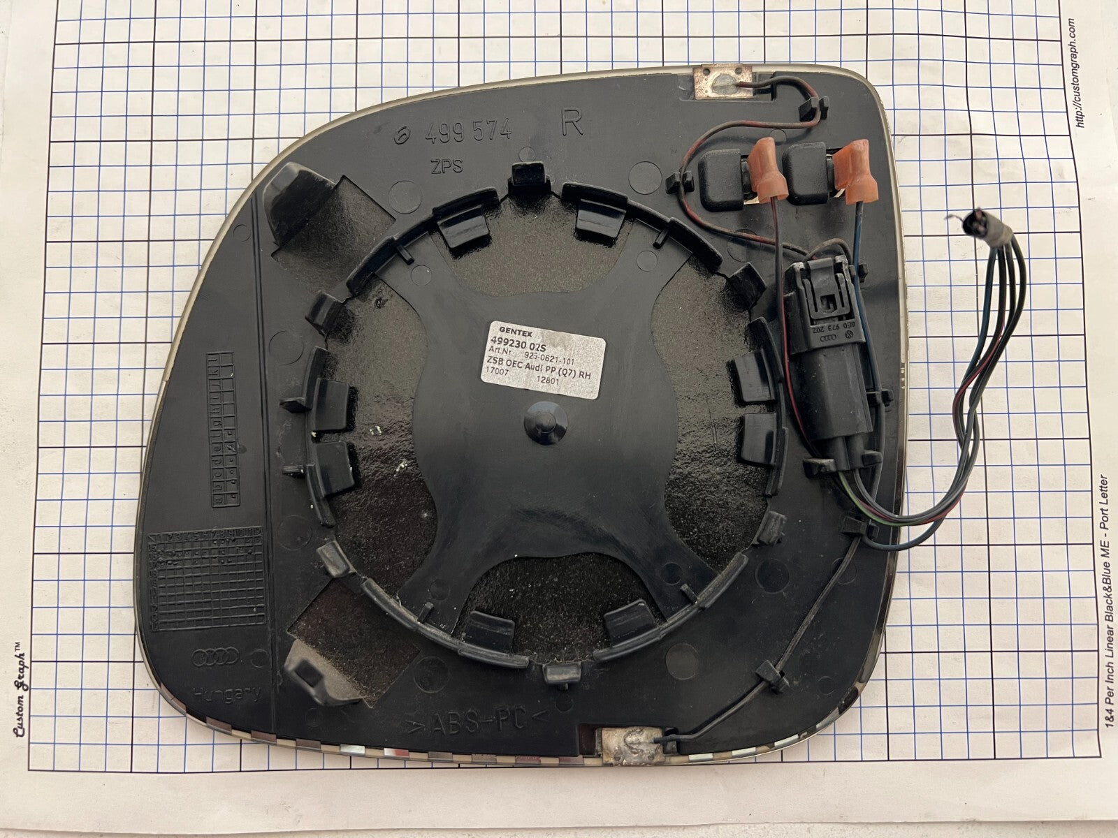 AUDI Q7 2008 Passenger Door Right Side Heated Auto Dim Mirror Glass RH