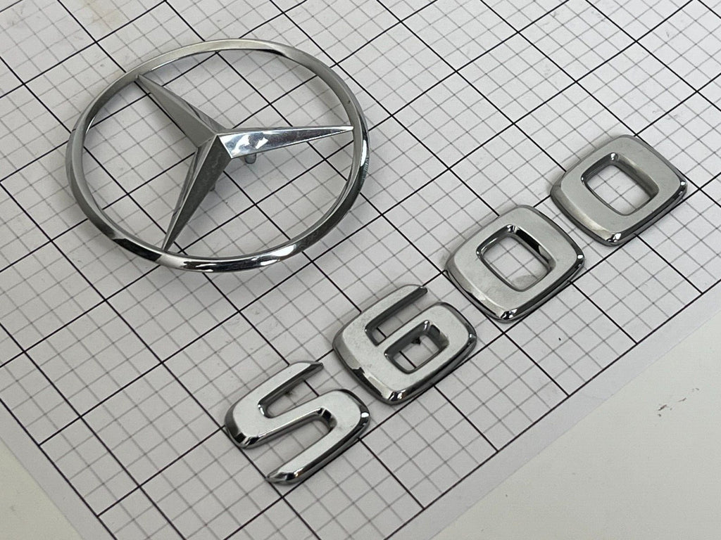 MERCEDES Benz W220 S600 Trunk Star Emblem Badge Logo Set