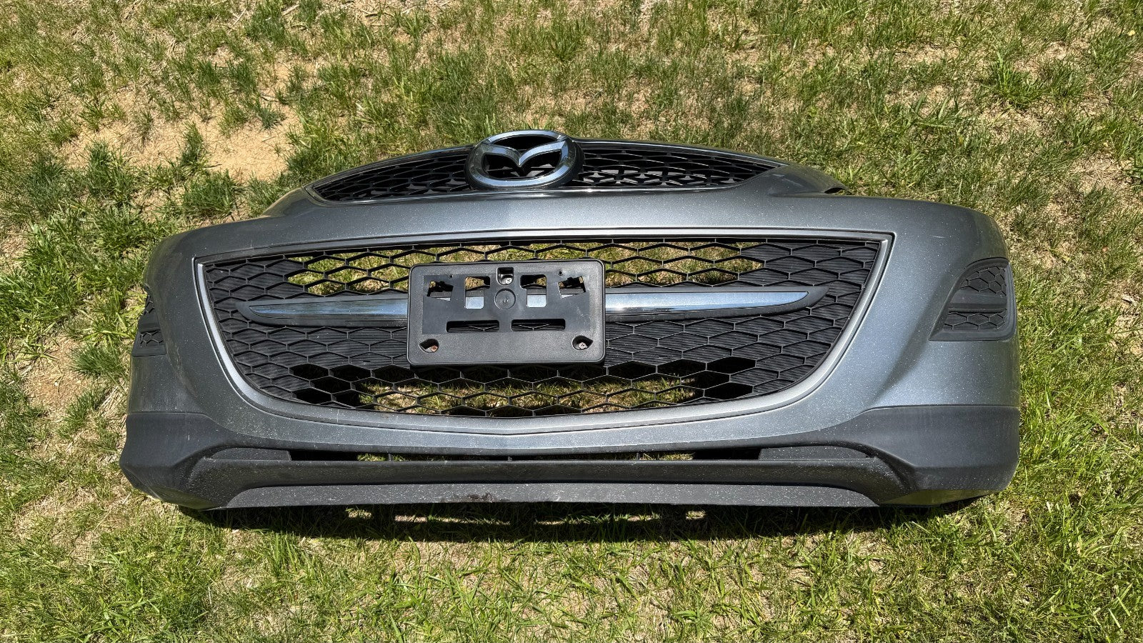 2010-2012 Mazda Cx-9 Front Bumper Shell Cover With Grilles And Foam Insert Gray