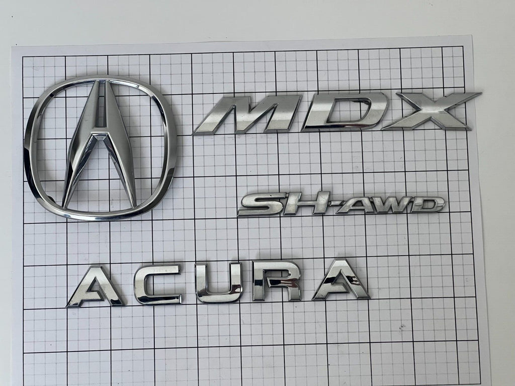 ACURA MDX Sh-awd 2007 2008 2009 - 2012 Rear Trunk Emblem Badge Logo Full Set