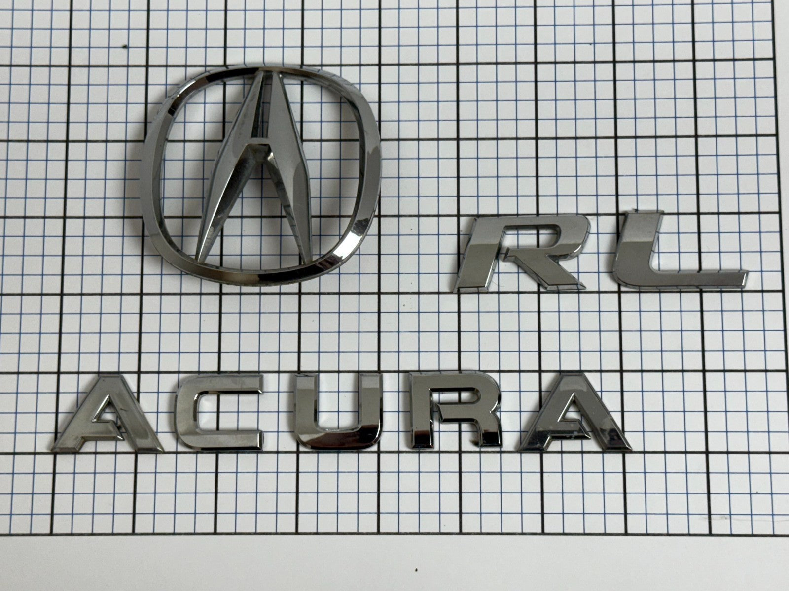 ACURA RL 2005 2006 2007 2008 Rear Trunk Emblem Badge Logo Full Set