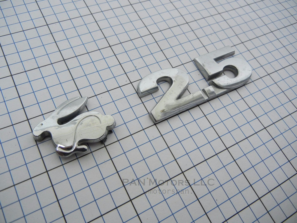 VW Rabbit 2.5 Trunk Emblem Badge Logo